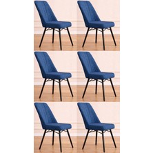 Yonga Concept Karegold Mutfak Sandalyesi 6 Adet (Siyah Metal Ayaklı)