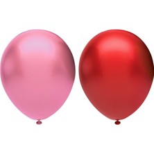 Feyza Design 30'lu Metalik Balon Seti - Pembe ve Kırmızı Renkler
