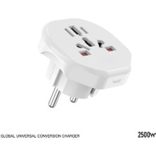 Akim Korumali 10A/25OV Amerikan/avrupa/ingiliz Tipi Priz Dönüstürücü Priz Çevirici Adaptör Priz