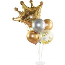 Feyza Design Altın Folyo Balon ve Balon Standı - Hobi & Eğlence Malzemeleri