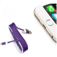 LTG Nova Örgü Şeklinde Renkli Çelik Şarj Data Kablosu - Mor