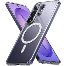 M.TK Moveteck Samsung Galaxy S26 Ultra Kılıf Kamera Korumalı Magsafe Şarj Özellikli Şeffaf Silikon Magsafe London Kapak