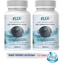 Flex Robot Süpürge Yüzey Temizleme Solüsyonu 500 ml X2 Adet | Moplu Robotlar ile Uyumlu | Düşük Köpük | Iz Yapmaz - Okyanus Esintisiparfüm -
