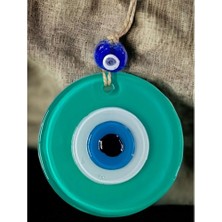 Akinco Yeşil Nazar Boncuklu Duvar Süsü 10 cm Cam Duvar Dekoru