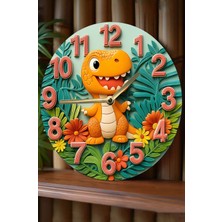 About The Perfect Sessiz Yuvarlak Ahşap Duvar Saati - Doğa Temalı 33X33 cm