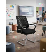 Trendcore Fileli Ofis Misafir Koltuğu, Sabit Ayaklı, Ergonomik Sırt Tasarımı, Konforlu Bekleme Koltuğu