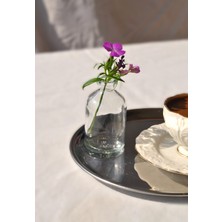 Qualitev 2 Adet Mini Cam Vazo 50 ml Kahve Yanı Minik Vazo 7 cm Sunum