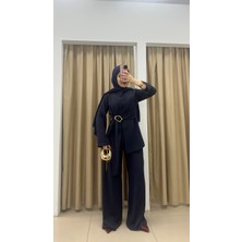 By Esma Eser Tokalı Pantolonlu Takım Lacivert