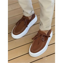 Roof Atelier Erkek Kahve Triko Kalın Taban Loafer Ayakkabı - 2602 - Triko