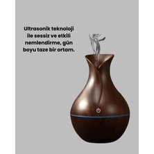 GIGA Ultrasonik Ahşap Desenli 130ML Aromaterapi Difüzör ve Hava Nemlendirici