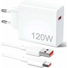 GIGA 120W Şarj Aleti Hızlı Çift Turbo Şarj Aleti Seti Beyaz