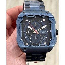 Ferrucci Kare Kadran Mavi Renk Fonksiyonları Aktif Takvimli 45MM Kasa Çap Erkek Kol Saati