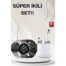 GIGA Akıllı Saat ve Kulaklık Seti Dokunmatik Ekran 5.0 Bluetooth Bağlantılı Sesli Görüşme
