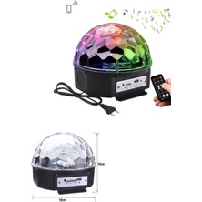 GIGA LED Işık Disko Topu Bluetooth Hoparlörlü USB Müzik Çalar Kumandalı