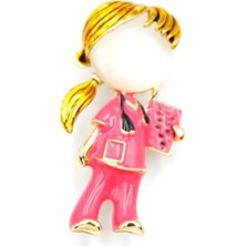 Hemşire Doktor Broş - Pembe