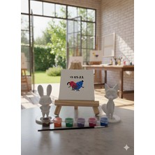 Regislunart 10CM Sevgililere Özel Tavşan ve Tilki Boyanabilir 3D Figür Seti Bileklikli, Boyama Seti