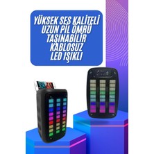GIGA Taşınabilir 6.5 Inç LED Bluetooth Kareoke Hoparlör Rgb Işıklı Radyolu