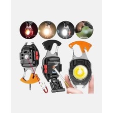 GIGA Mini LED Anahtarlık Fener – Şişe Açacağı, Tornavida, Düdük ve USB Şarj Özellikli
