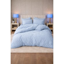 More Home Tek Kişilik Nevresim Takımı Lastikli Çarşaflı   Mavi