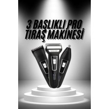GIGA 3'lü Set Saç Sakal Kesme Traş Makinesi Burun Kılı Alma Tıraş Makinesi