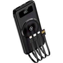 GIGA Kablosuz Çoklu Şarj Girişli 10.000 Mah Kablolu Powerbank Taşınabilir