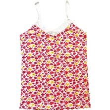 Kadın Askılı Desenli Atlet Dantelli Empirme Pamuklu Penye D8