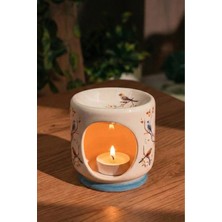 Love Bundles Seramik El Yapımı Buhurdanlık Bahar Dalları Desenli Mumlu Dekoratif