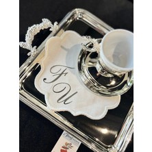 Abroz Home Design Söz Nişan Tepsisi Için Kişiye Özel Gümüş Harfli Söz Mendili