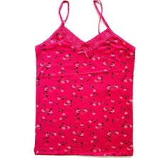 Kadın Askılı Desenli Atlet Dantelli Empirme Pamuklu Penye D3