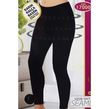 Korseli Dikişsiz Iz Yapmaz Bayan Uzun Tayt 17000 Siyah