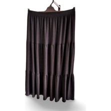 Beli Lastikli Bürümcek Kumaş Etek Anne Eteği Uzun Namaz Eteği Siyah 44-52 Beden