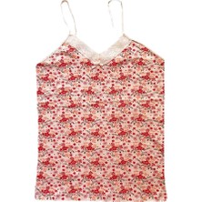 Kadın Askılı Desenli Atlet Dantelli Empirme Pamuklu Penye D1