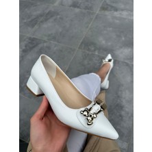 Jies Beyaz Topuklu Ayakkabı - Lisinya