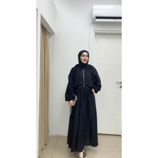 By Esma Eser Balon Kol Taşlı Etekli Takım Siyah