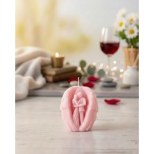 KIKIBELLA Kıkıbella Melek Kanatlı Sarılan Çift Figürlü Dekoratif Heykel Mum - Sevgiliye Romantik Hediye Obje- Dekoratif Hediyelik