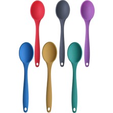 Kittiwake Home Life Renkli Silikon Mutfak Kaşığı Seti 6’lı – Yanmaz Yapışmaz Isıya Dayanıklı Servis Kaşığı