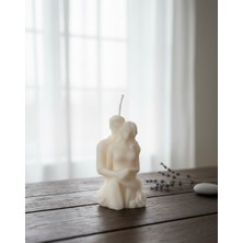 KIKIBELLA Kıkıbella Sevgiliye Özel Mavi Sarılan Çift Tasarım Mum - Çiçek Detaylı El Işçiliği Dekoratif Hediyelik - 8 cm Sanatsal Mum