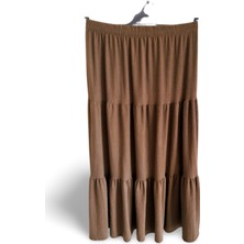 Beli Lastikli Bürümcek Kumaş Etek Anne Eteği Uzun Namaz Eteği Koyu Yeşil 44-52 Beden