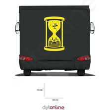 Feyza Design 120X70 cm Karavan Kum Saati ve Doğa Temalı Sticker