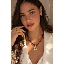 Solare Accessories Mercan Taşlı Burç Figürlü Kolye – Doğal Taş Kadın Kolye