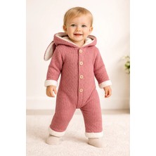 Almira Anne Bebek Bebek Kız Tulum Yumuşak Polar Kumaş ve Düğmeli Kapama