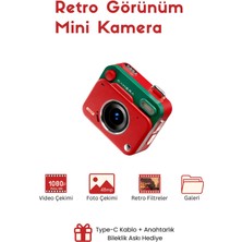 Roseandroses Retro Görünüm Kare Minimal Foto Video Kamera