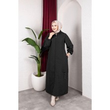 Glr & Gym Aysira Kadın Büyük Beden Tam Boy Mevsimlik Fermuarlı Örme Kapitone Mont