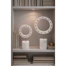 Velora Living Orbit Doğal Mermer Dekoratif Halka Obje 2’li Set – Modern Mermer Tasarım