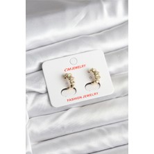 14K Gold Renk Kaplama cm Kadın Küpe - Lisinya