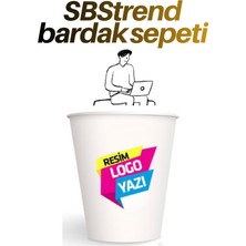 SBStrend Firmaya Kişiye Özel Logo Tasarım Tek Kullanımlık 7 Oz 500 Adet Karton Bardak