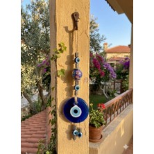 Akfecan Cam Nazar Boncuğu Duvar Süsü