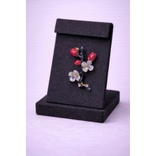Mdm Style Taş ve Çiçek Detaylı Dal Broş