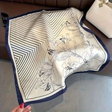 Bermody Kadın Bandana Fular 50X50 Kare Eşarp Rayon Italyan Dikişli Boyun Fuları Saç Bandana