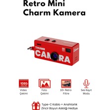 Roseandroses Mini Dijital Charm Kamera Retro Filtreli Video Foto Kamera 1080P+12MP